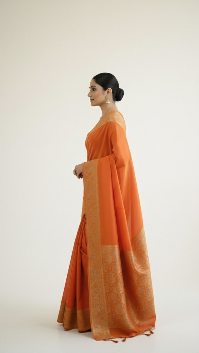 Viscose Saree – Amber Glow
