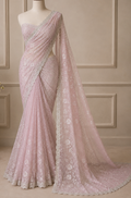 Linen Saree – Sage Serenity